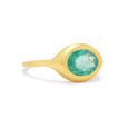 oval emerald carved ring