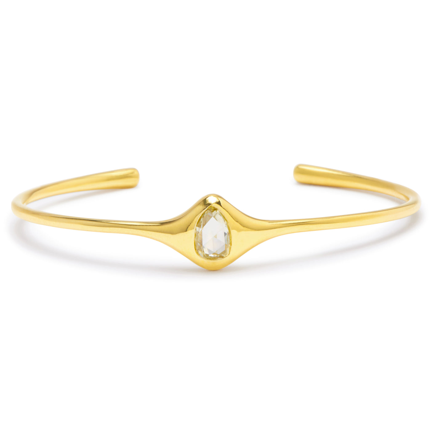 pear rose cut diamond cuff