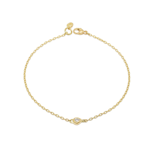 tiny pear diamond station bracelet